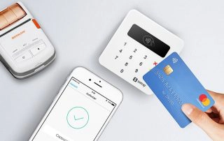 SumUp Air, bonprinter og iPhone med betalingskort