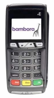 Stationær Ingenico iCT250-terminal Ingenico iCT250-terminal med Bambora-logo