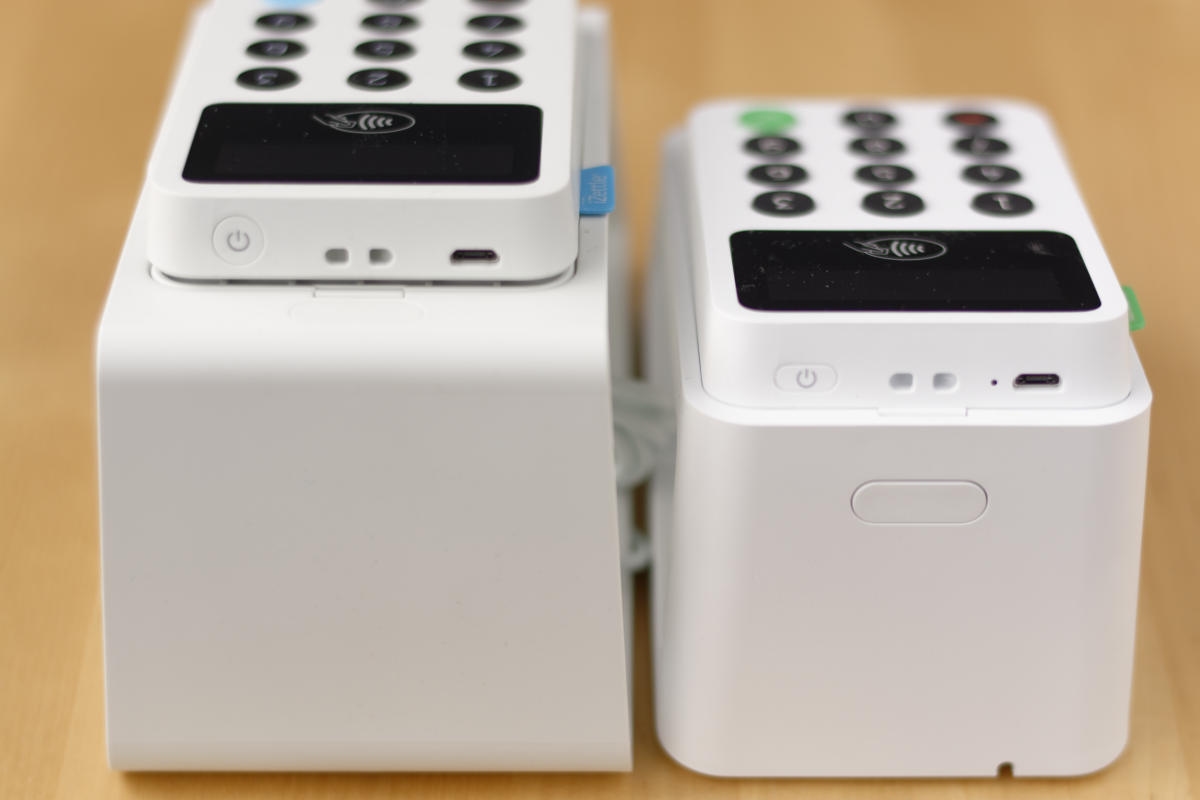 iZettle Reader på Dock og Reader 2 på Dock 2 – højderne