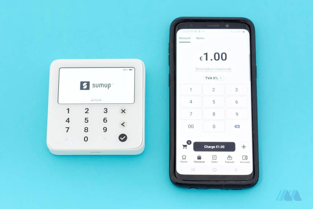 SumUp Solo Lite-kortlæser og telefon